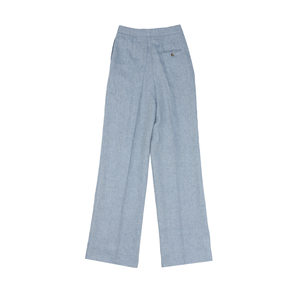 Light Blue Herringbone Perriand Trousers | P Johnson