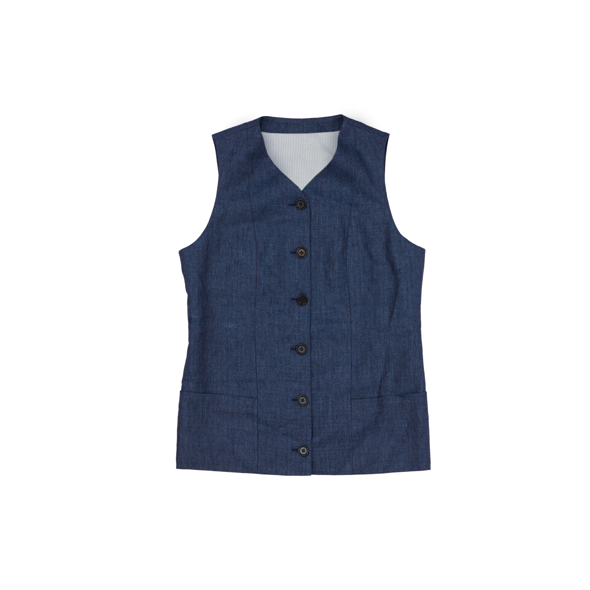 Navy Herringbone Gabrielle Top