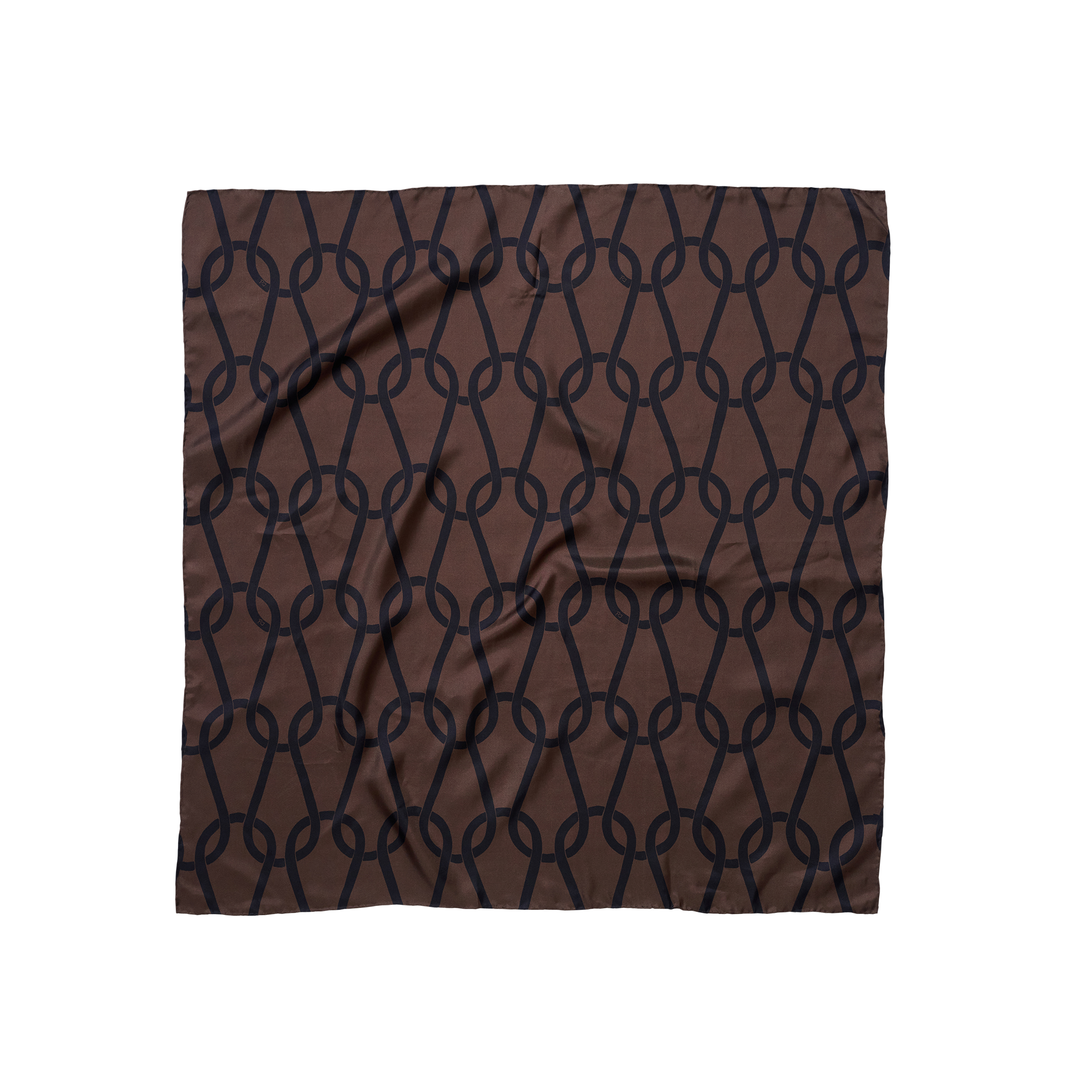 P Johnson Black on Chocolate Chain Silk Scarf