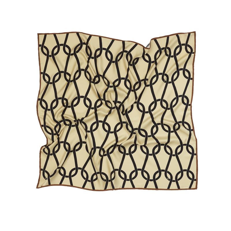 Taupe Chainmail Silk Head Scarf