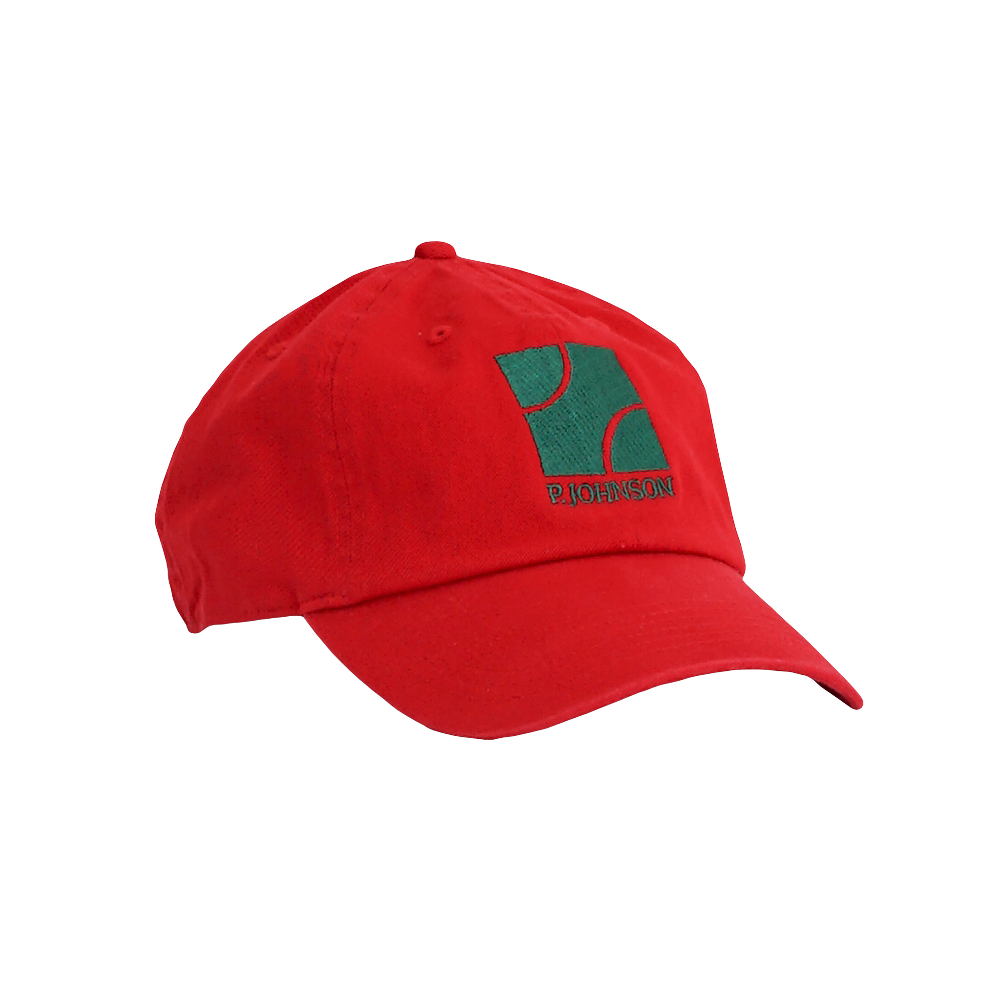 P Johnson Red Tennis Dad Cap