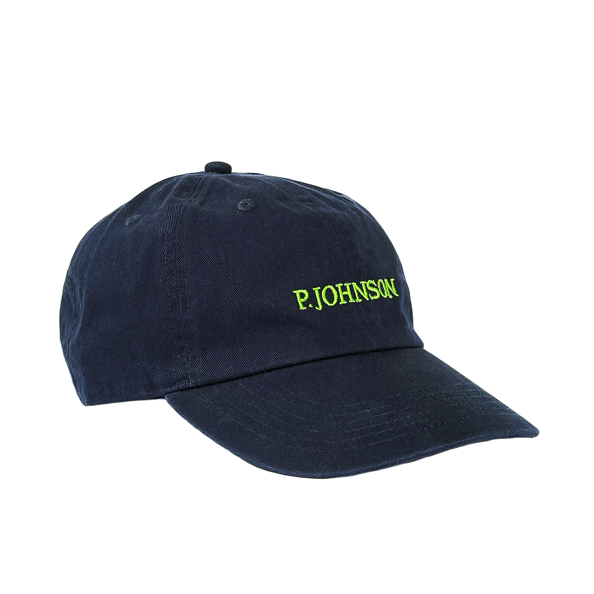 P Johnson Navy Serif Dad Cap