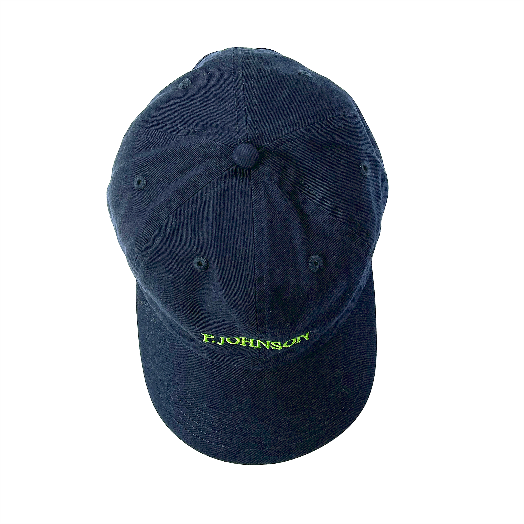 P Johnson Navy Serif Dad Cap