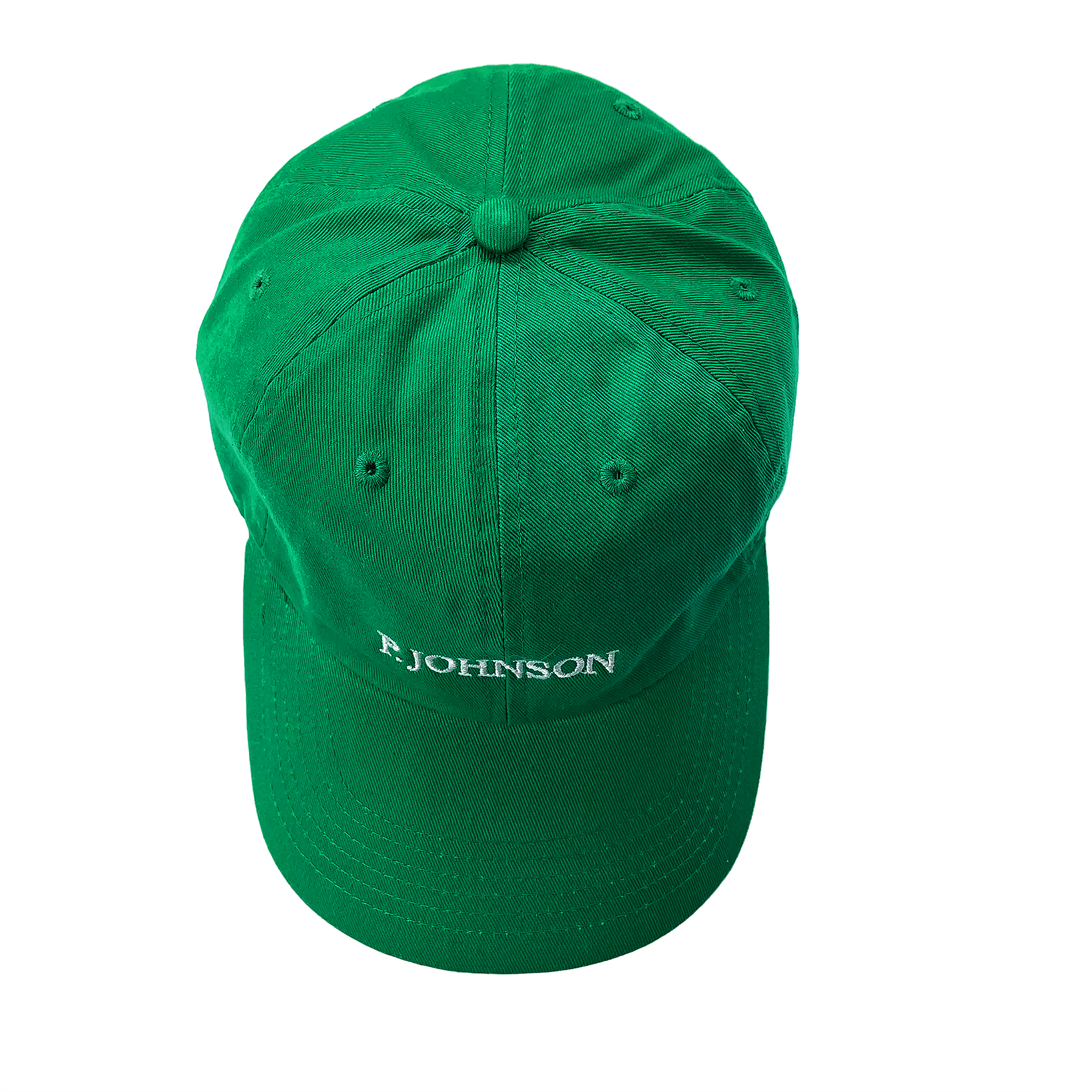 P Johnson Kelly Green Serif Dad Cap