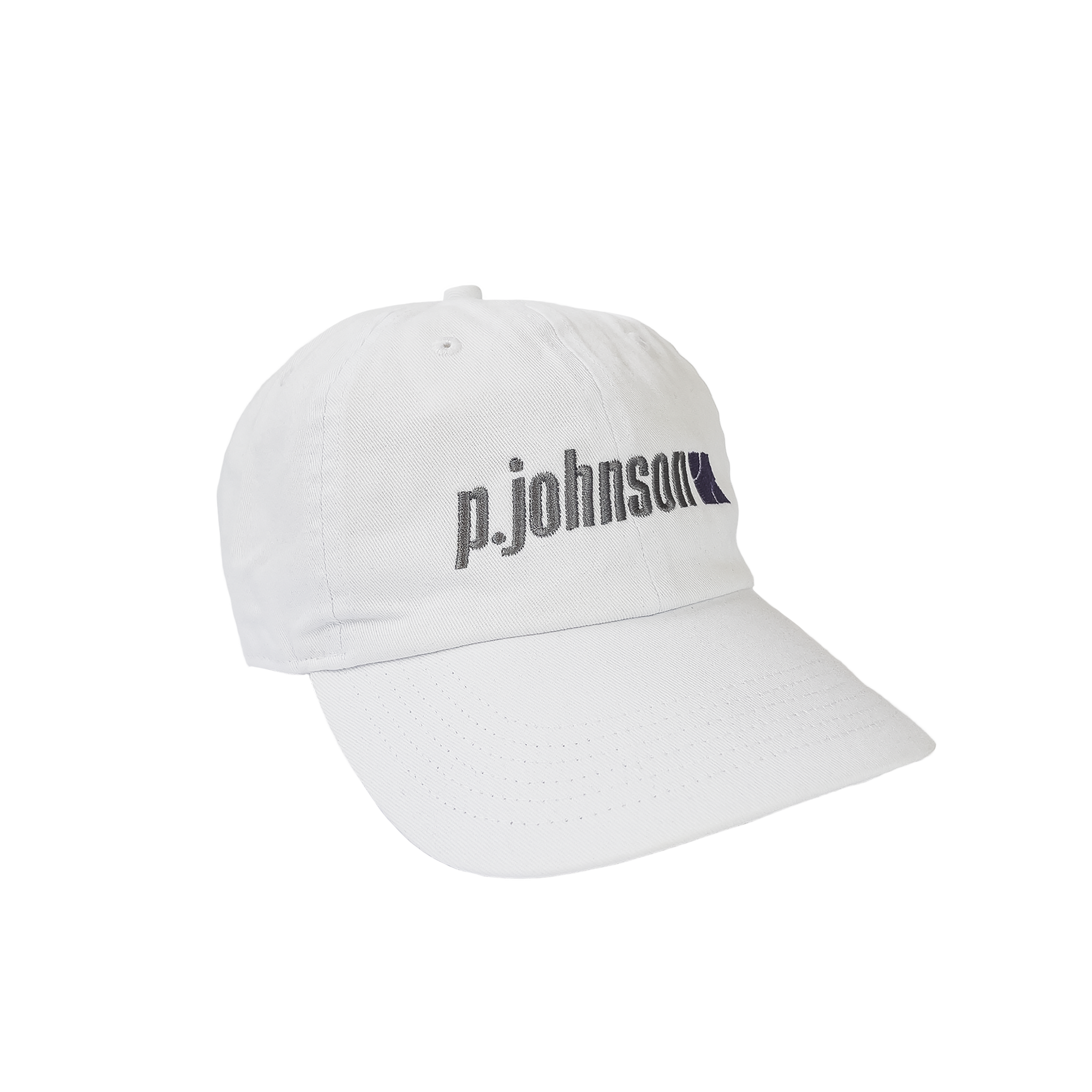 P Johnson White Tennis Dad Cap