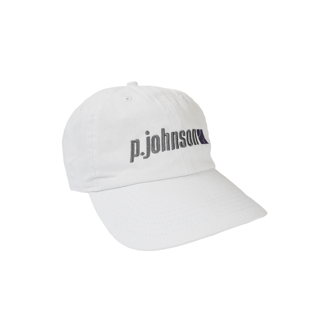 P Johnson White Tennis Dad Cap