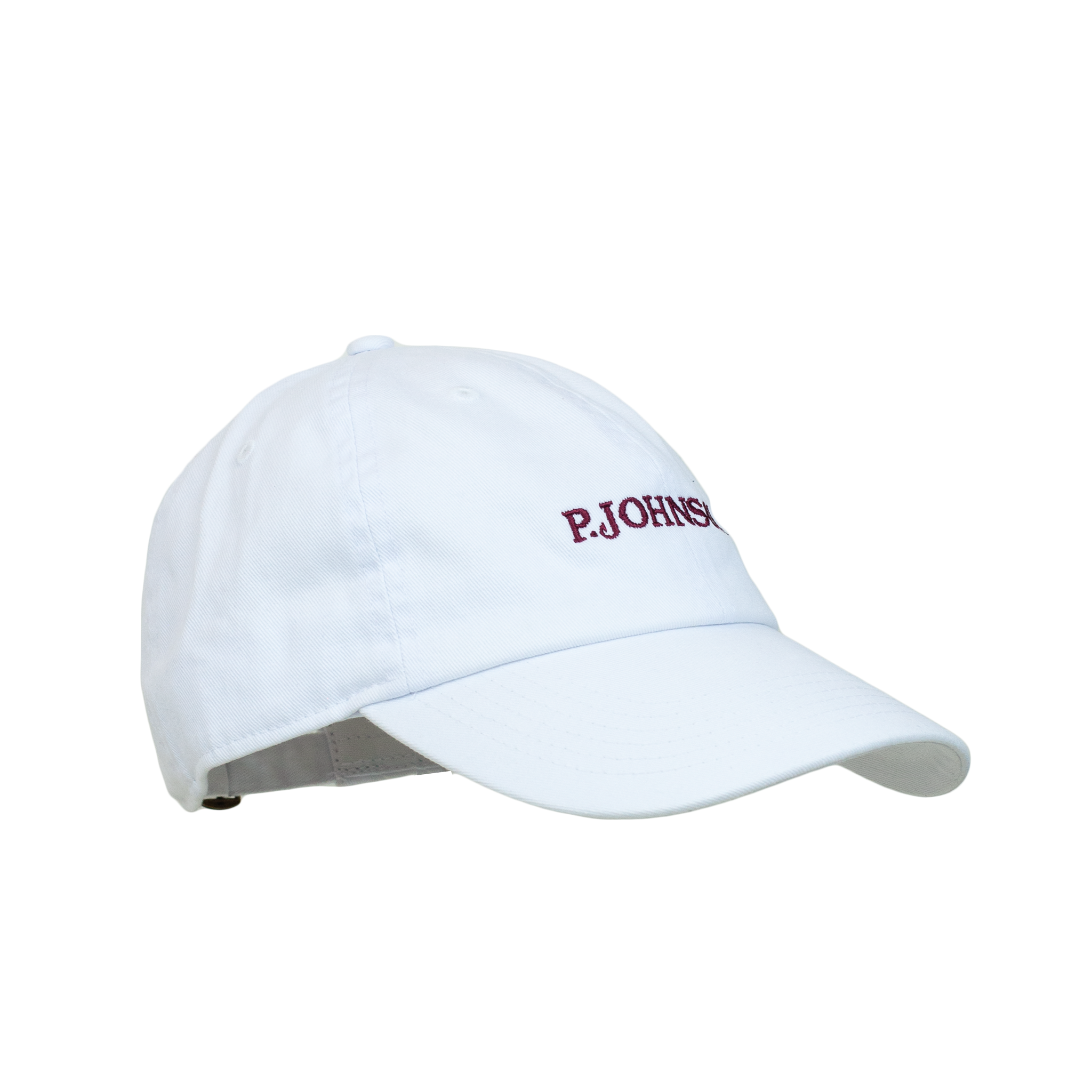 P Johnson White Angling Dad Cap