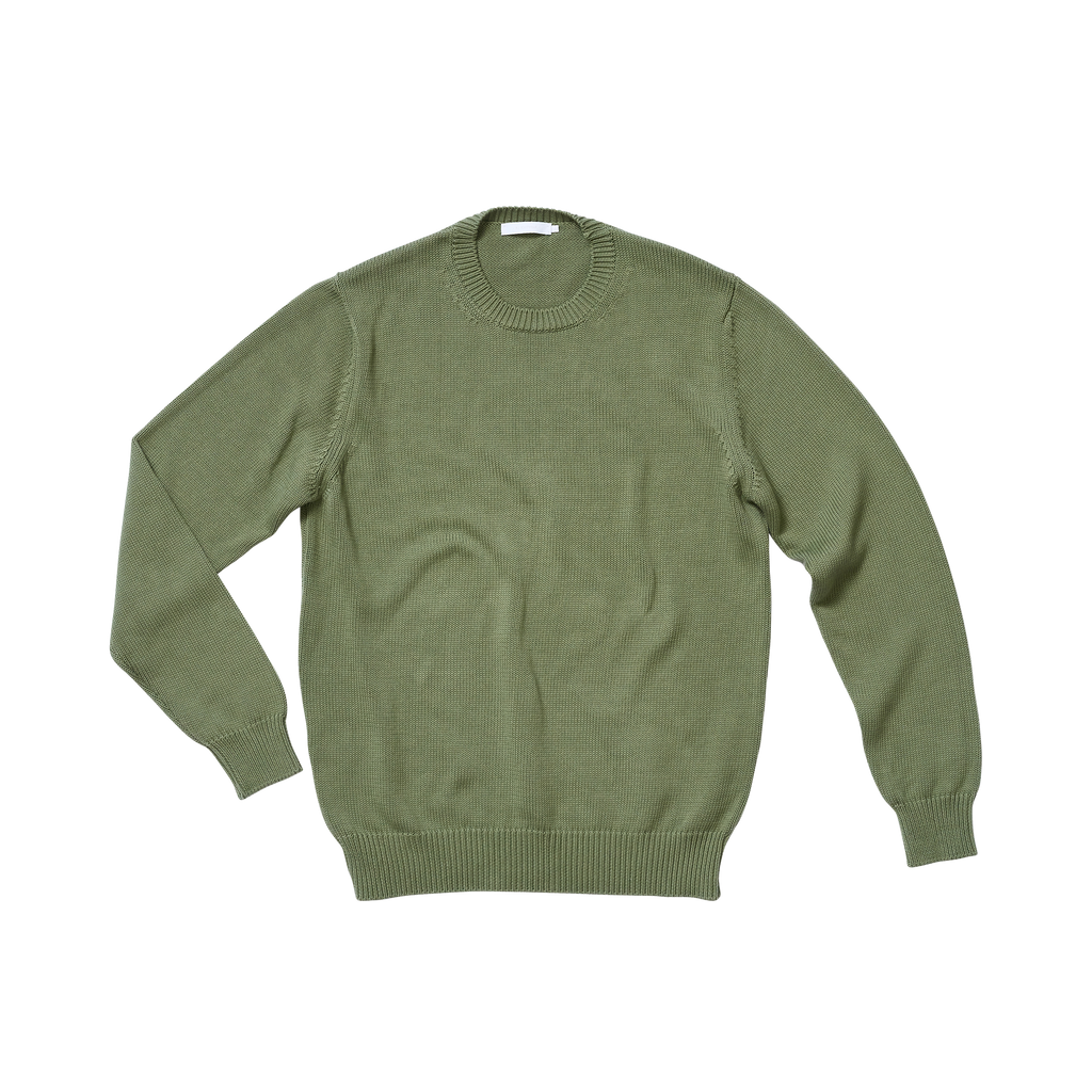 P Johnson Sage Knitted Cotton Fisherman's Sweater