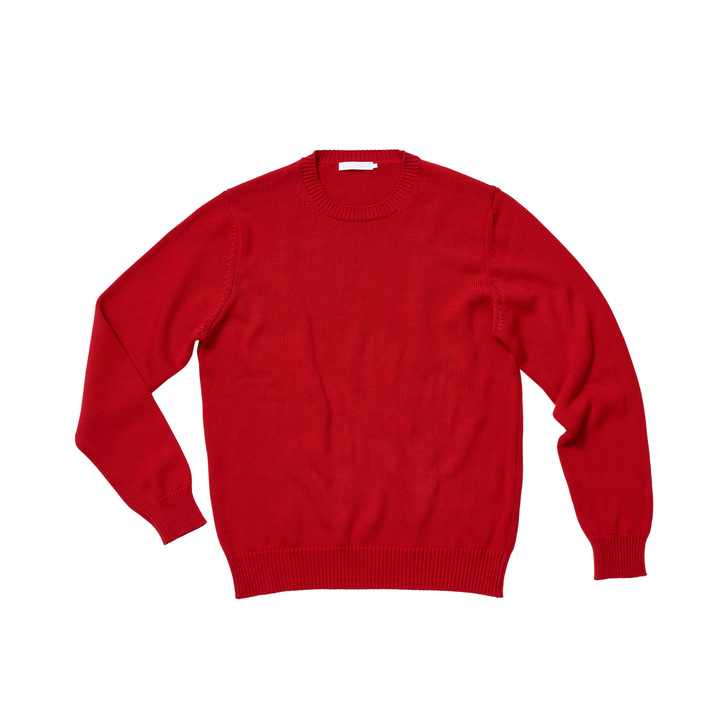 P Johnson Red Knitted Cotton Fisherman's Sweater