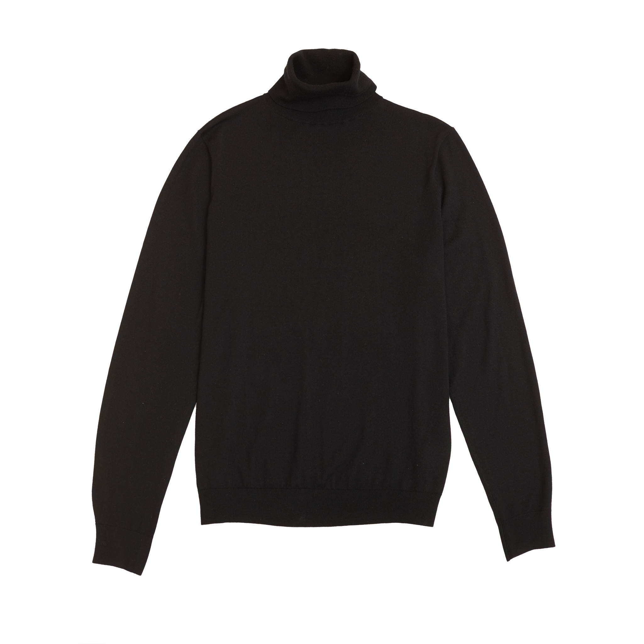 Black Merino Roll Neck