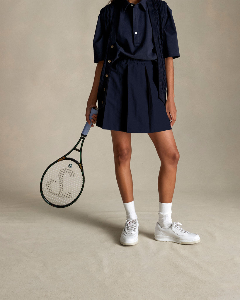 P Johnson Navy Tennis Skirt
