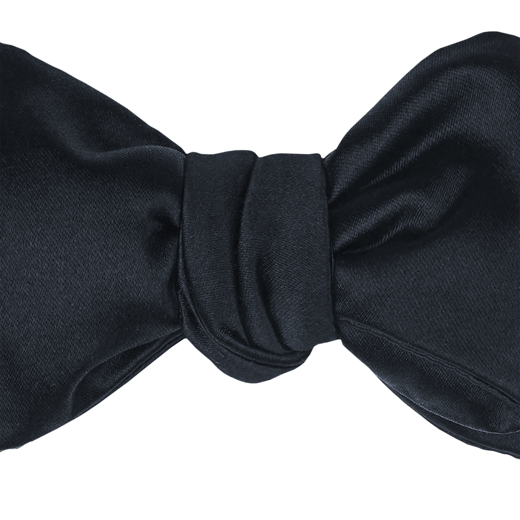 Navy Satin Bow Tie
