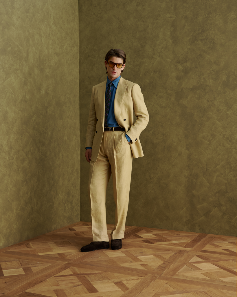 Safari Twill Linen Single Breasted Suit