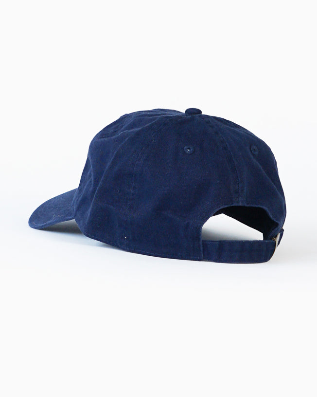 Navy Dad Cap with White Sporting Logo