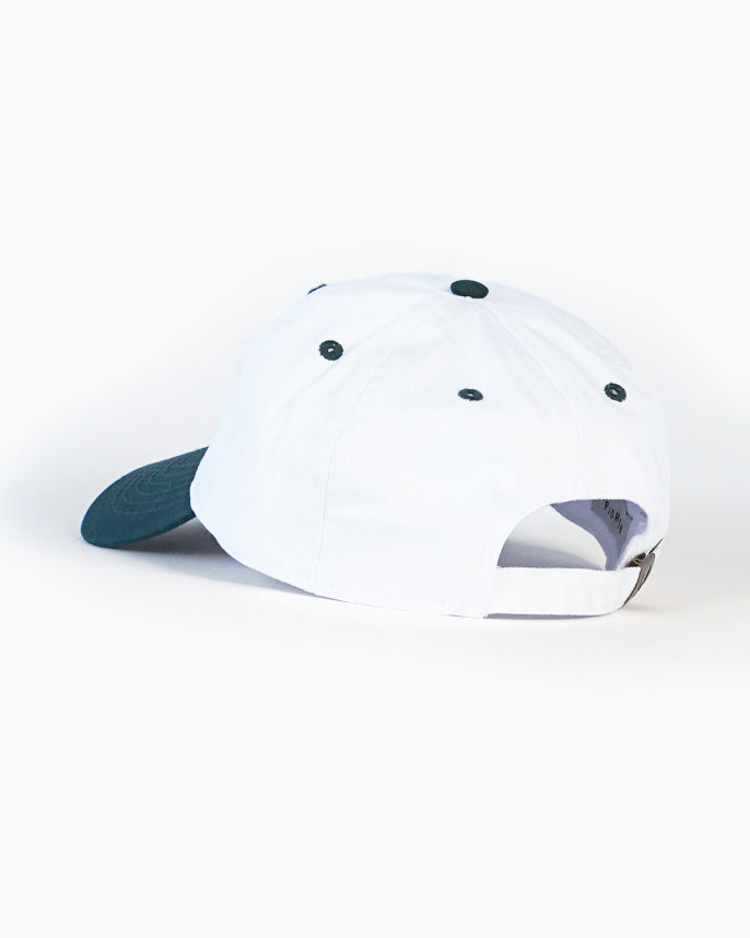 White & Green Dad Cap with Sporting Logo