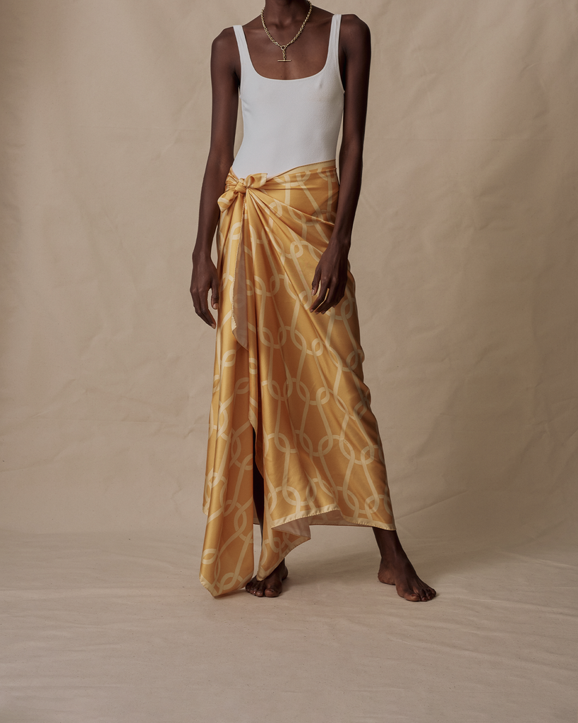 Gold sales sarong skirt