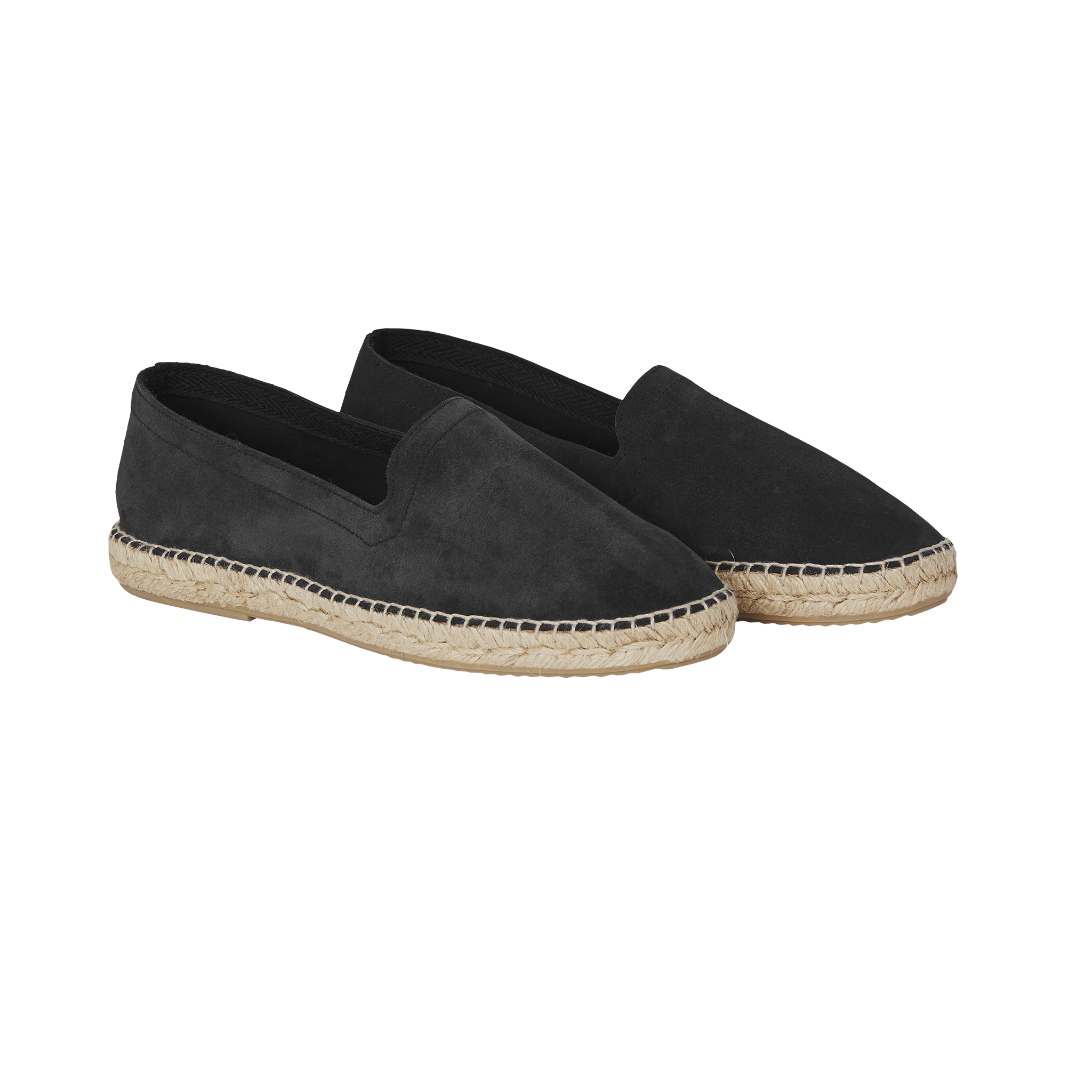 P Johnson Black Suede Espadrille