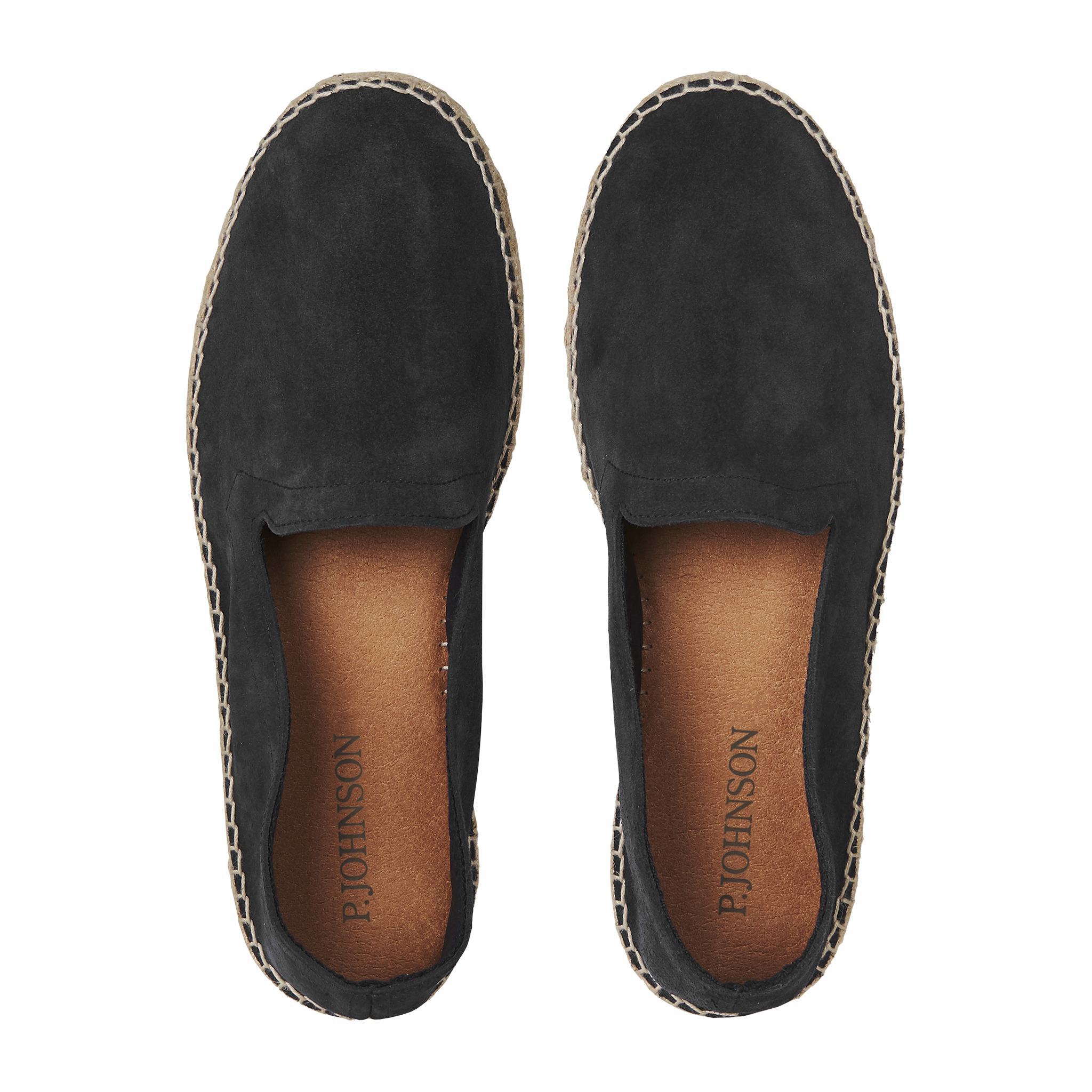 P Johnson Black Suede Espadrille