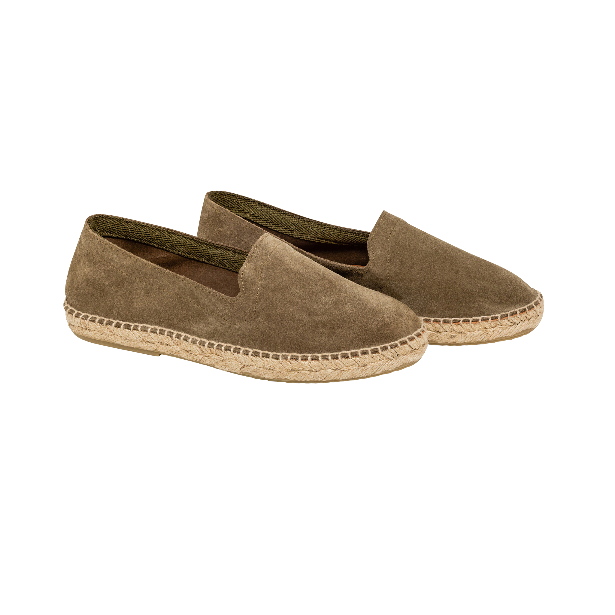 P Johnson Khaki Suede Espadrille
