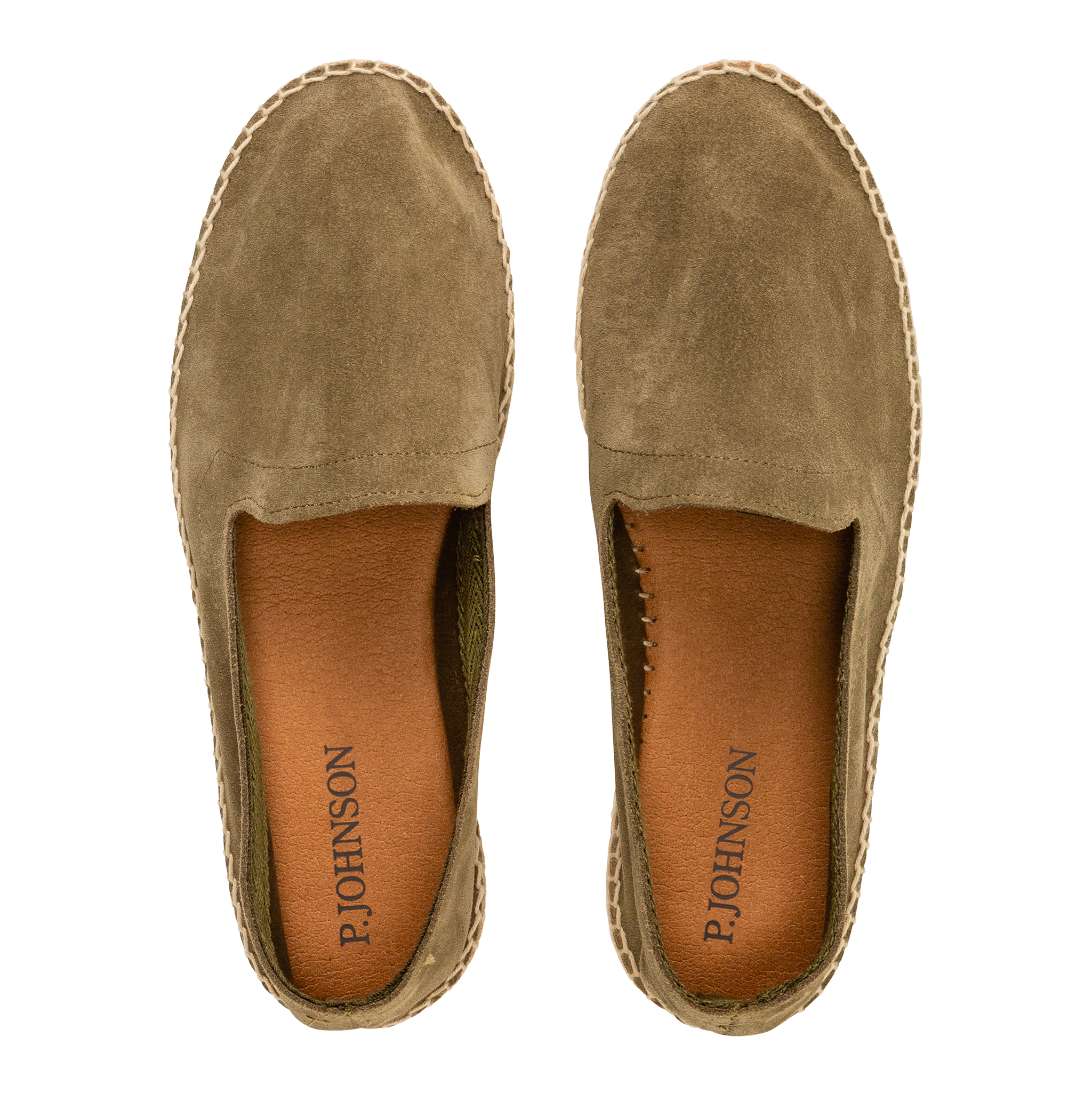 P Johnson Khaki Suede Espadrille