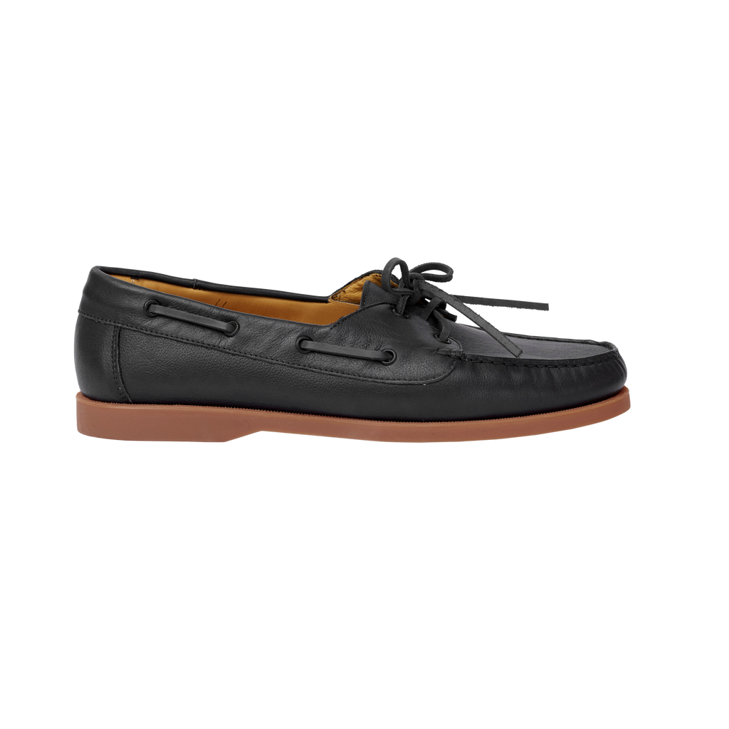 Black Pebble Grain Boat Shoe P Johnson