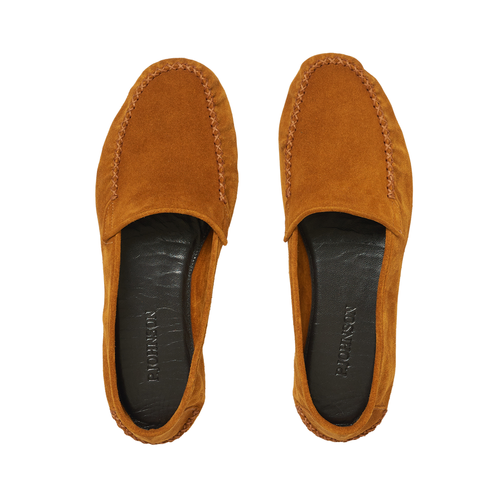 P Johnson Snuff Suede Soft Moccasin