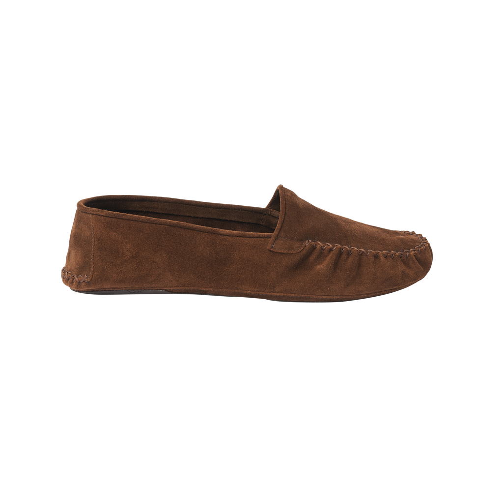 P Johnson Chocolate Suede Soft Moccasin