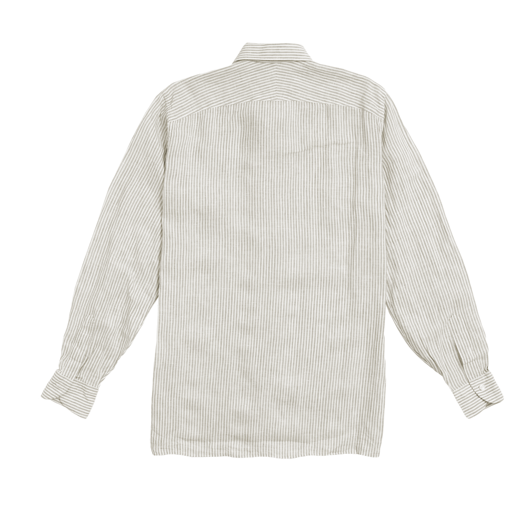 Beige Stripe Summer Linen Shirt