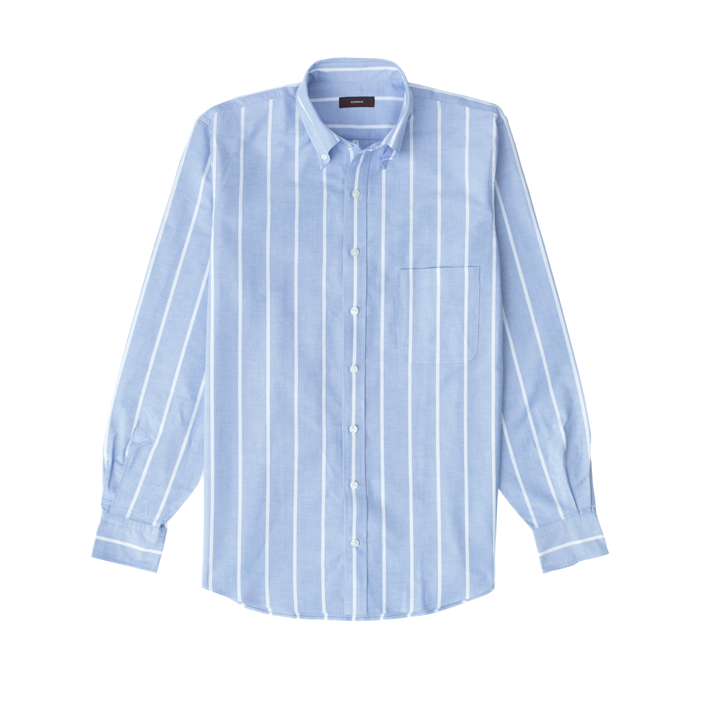 Wide Blue Stripe Oxford Shirt