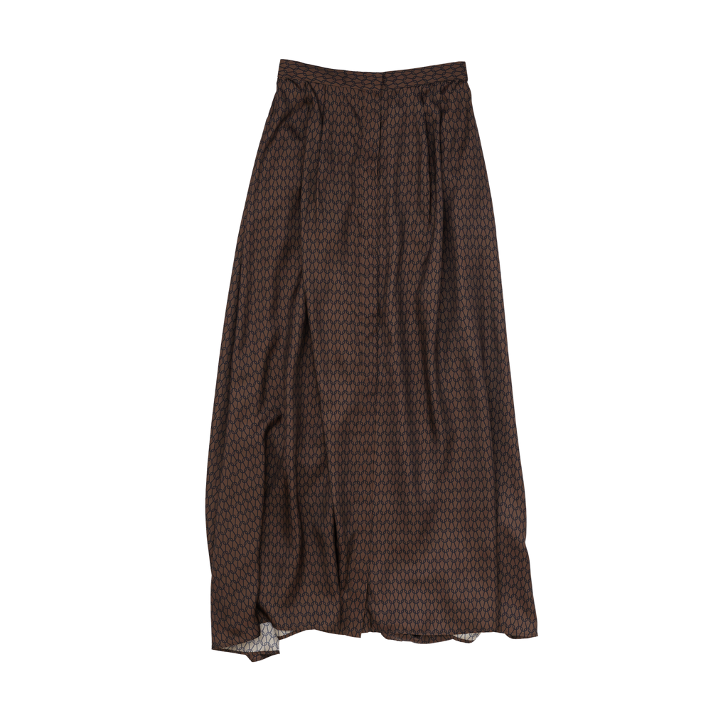 Chocolate Chainmail Silk Kahlo Skirt