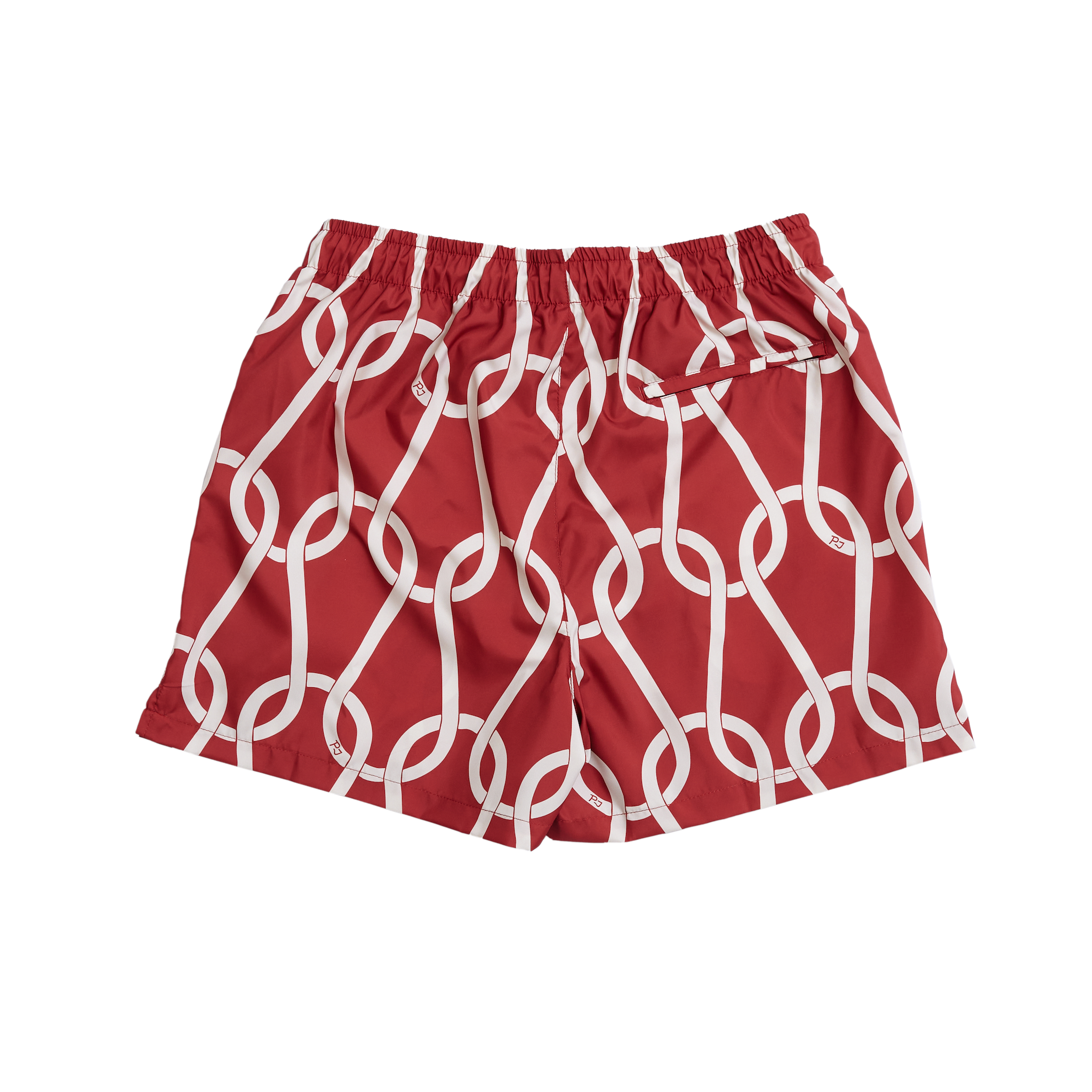 P Johnson Red Chainmail Swim Shorts