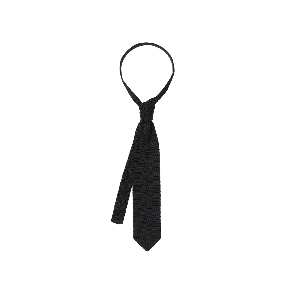 P Johnson Black Silk Knit Tie