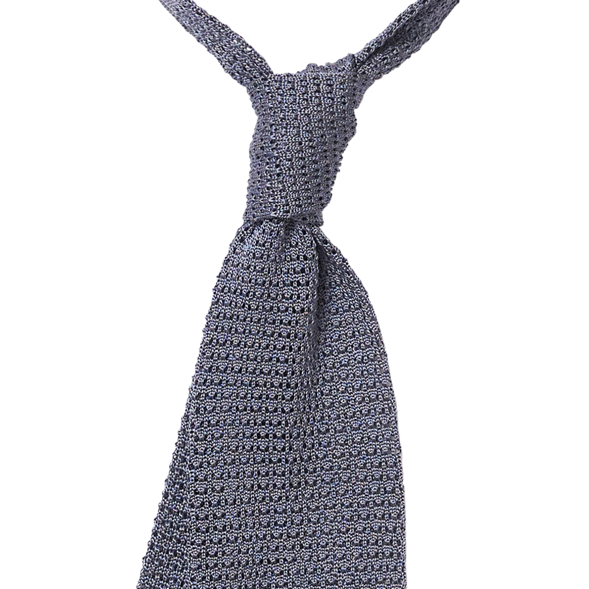 Grey Blue Silk Knit Tie | P Johnson