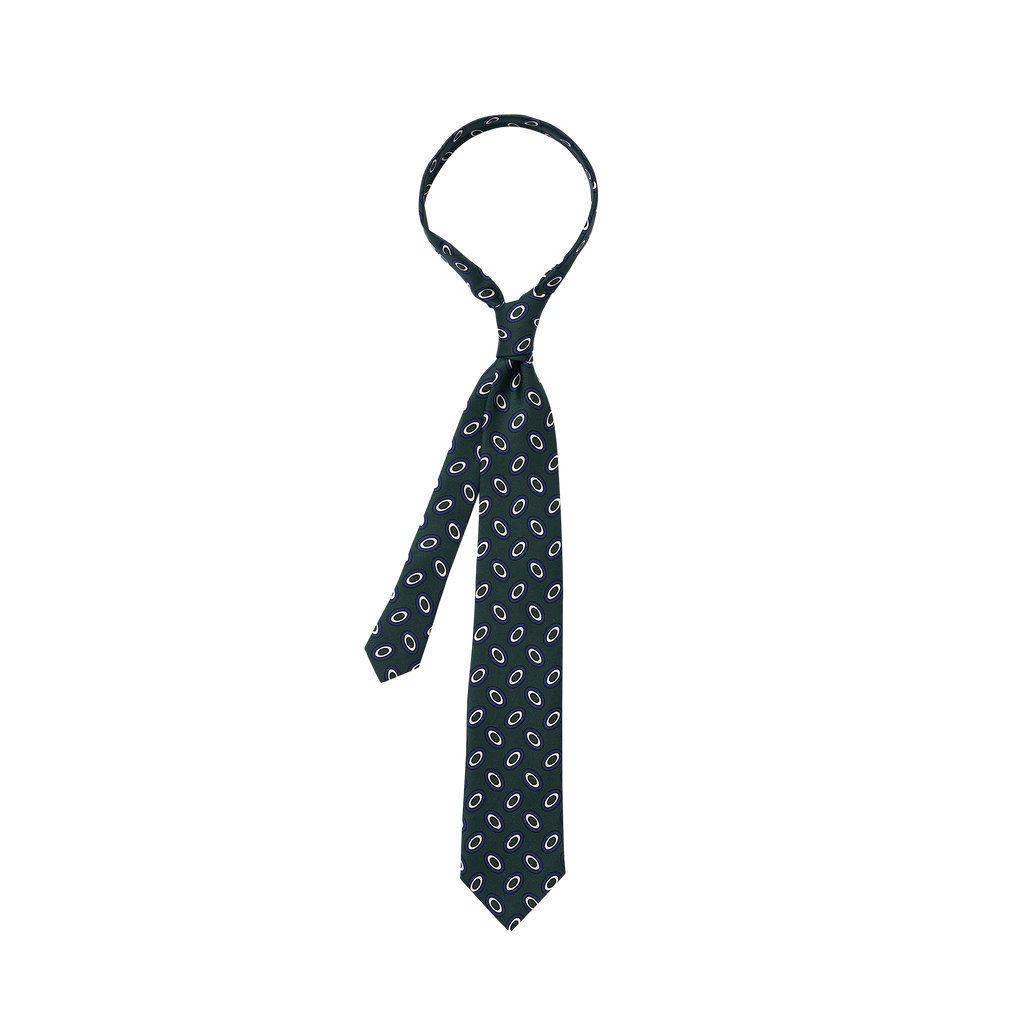 P Johnson Forest Green Dervio Print Tie