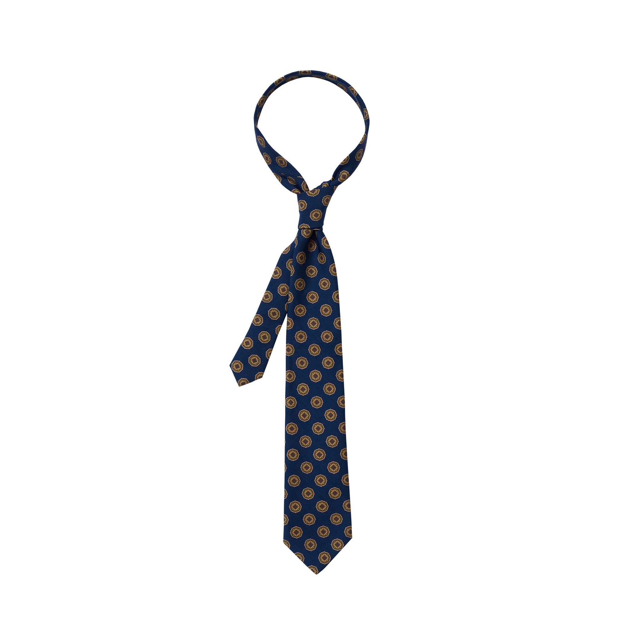 P Johnson Navy Riva Print Tie