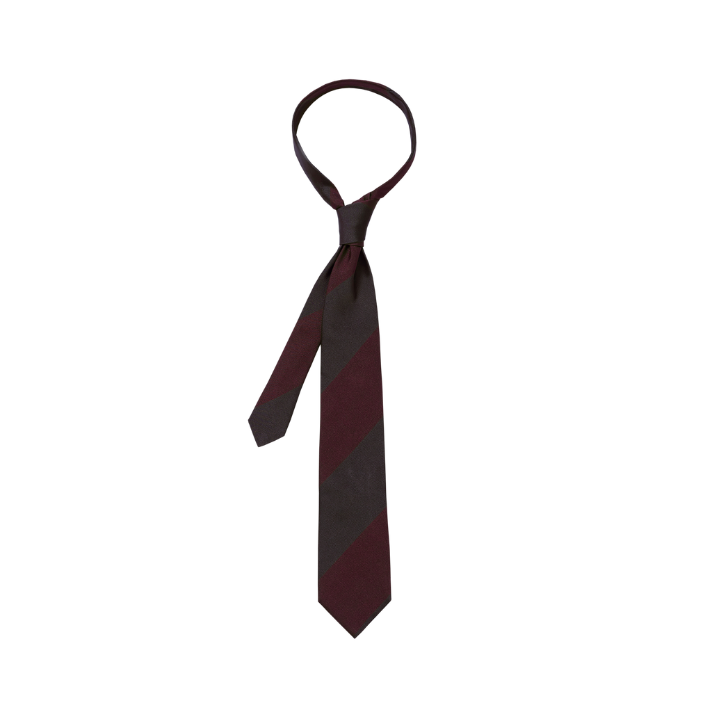 P Johnson Burgundy & Brown Stripe Tie