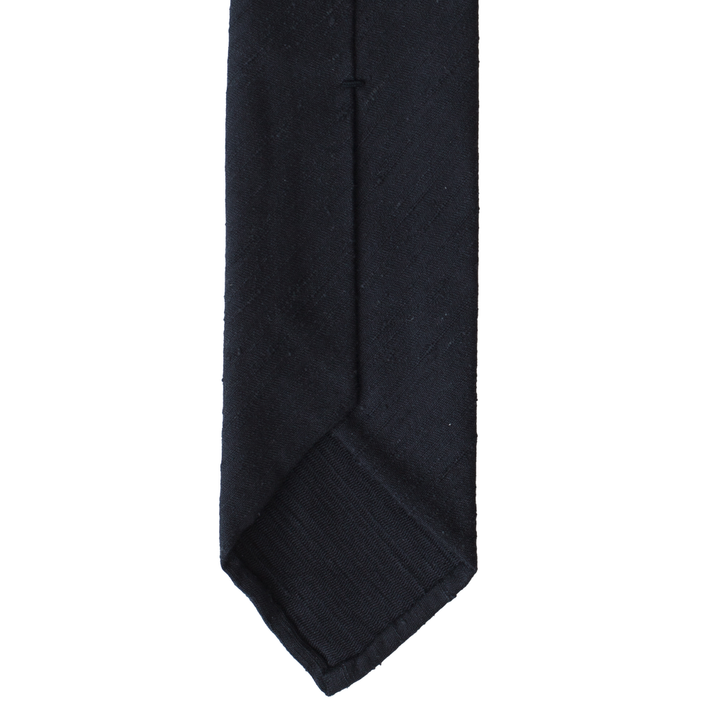 Black Shantung Silk Tie