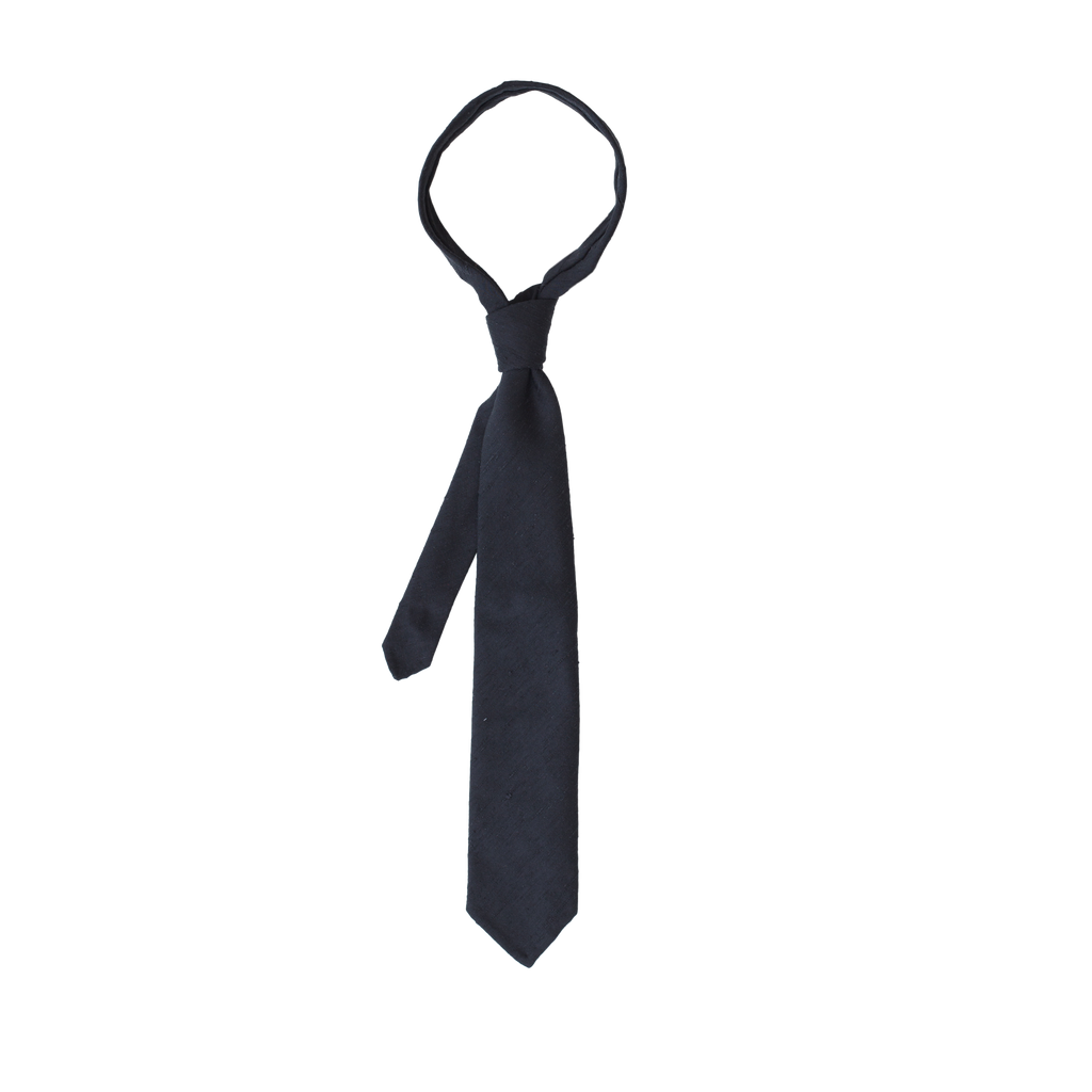 Black Shantung Silk Tie