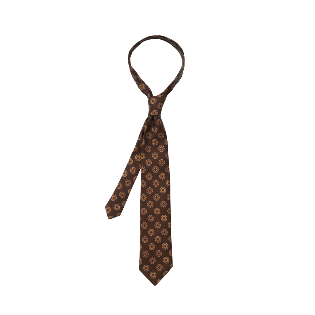 Chocolate Riva Print Tie