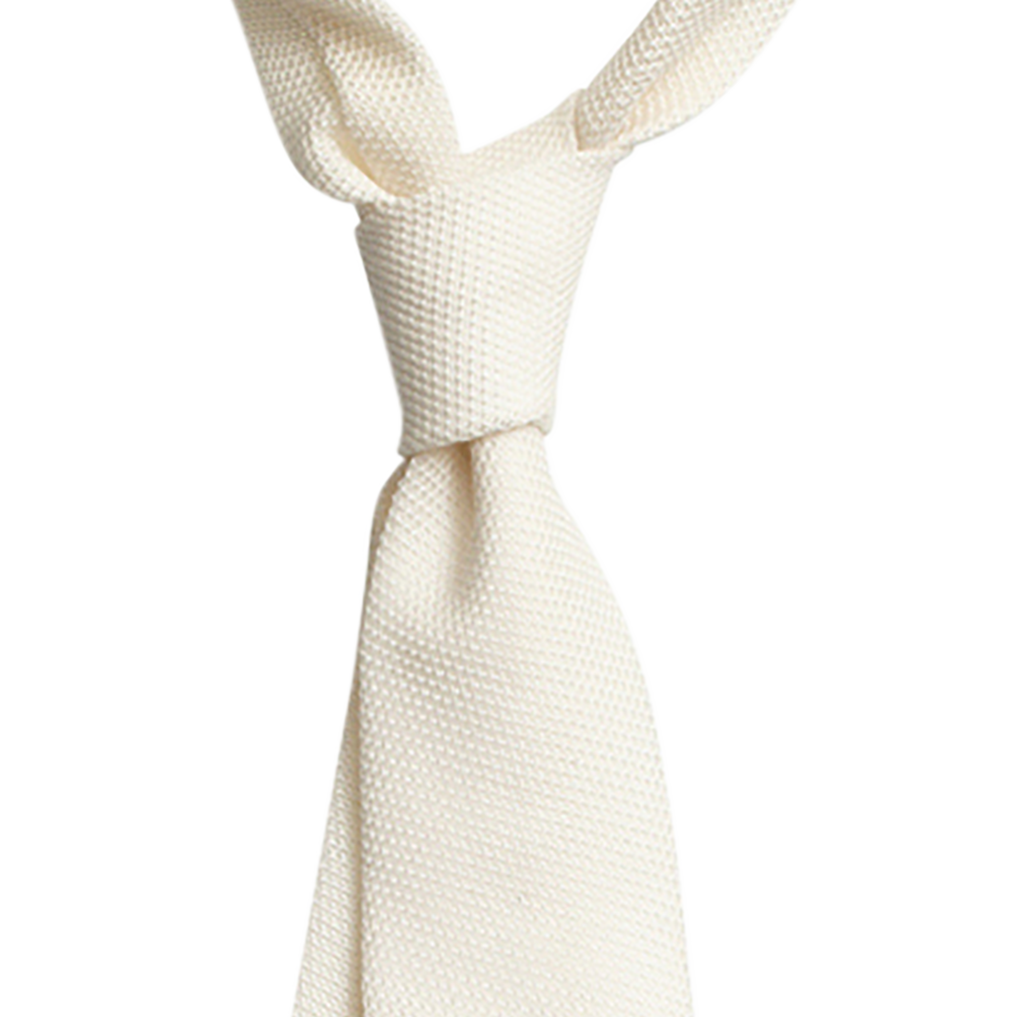 P Johnson White Small Grenadine Tie