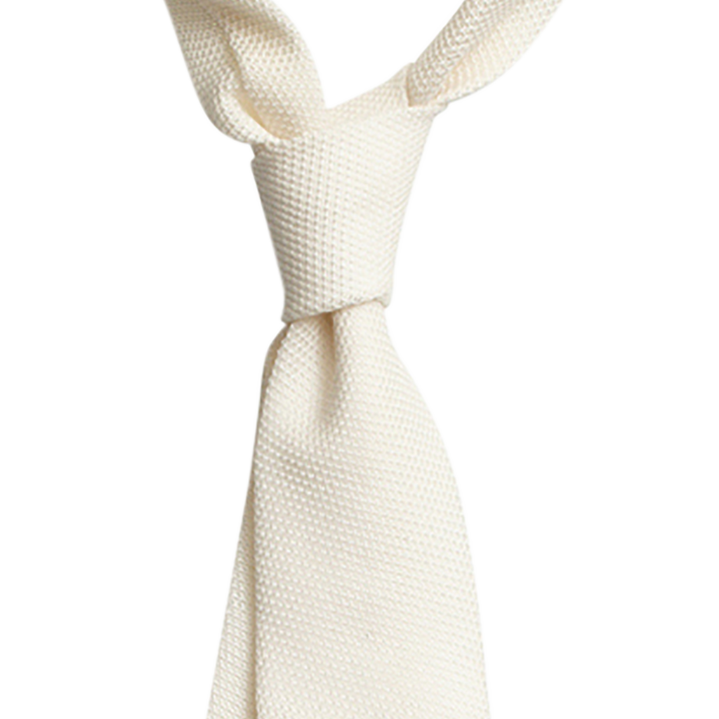 P Johnson White Small Grenadine Tie
