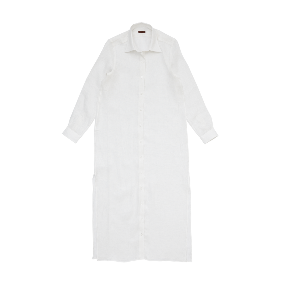Off White Linen Shirt Dress